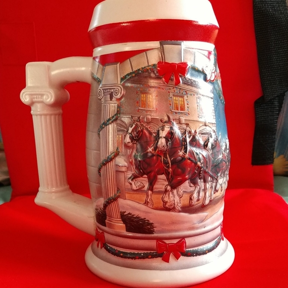 🐎Holiday At The Capital Raised Clydesdale Horses 2001  Budweiser Stein - Picture 4 of 14